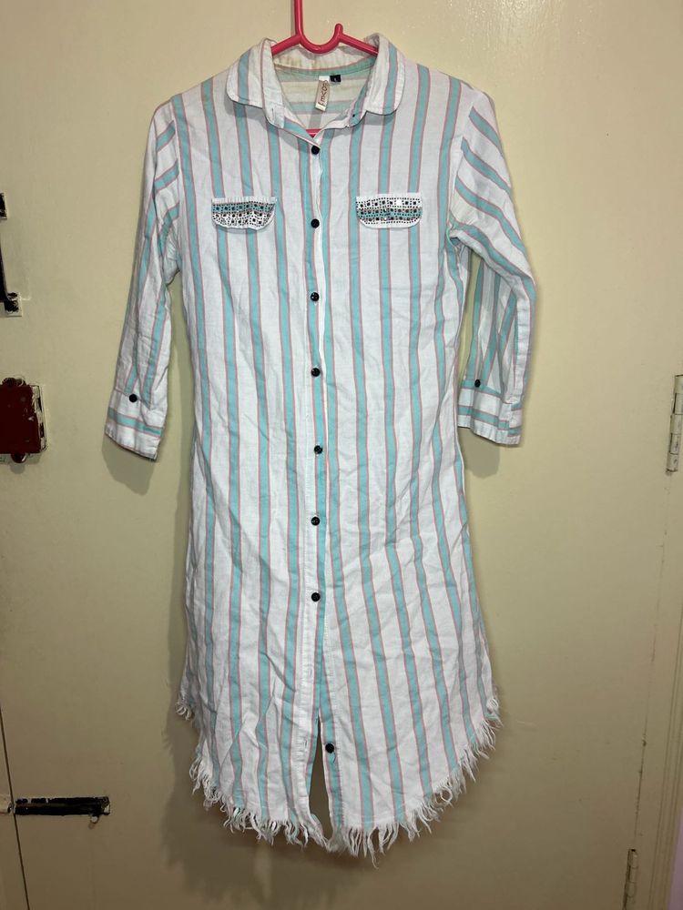 Striped Shirt Dress