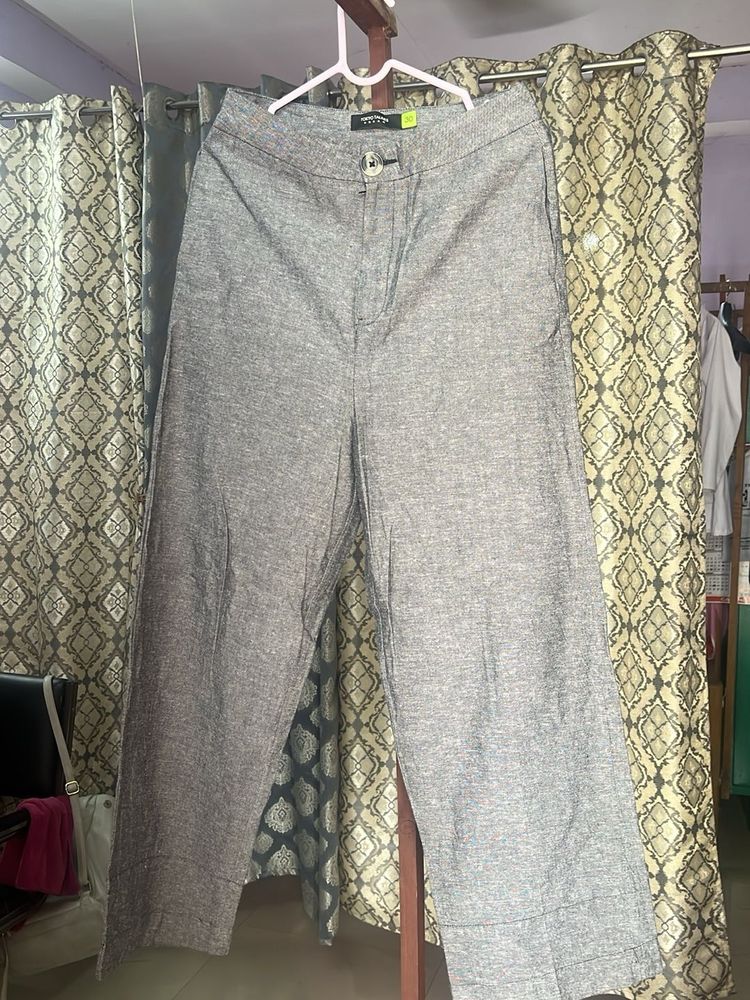 Tokyo Talkies Cotton Grey Trousers
