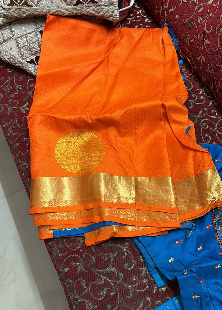 Fancy Silk Saree With Zardosi Worked Blouse