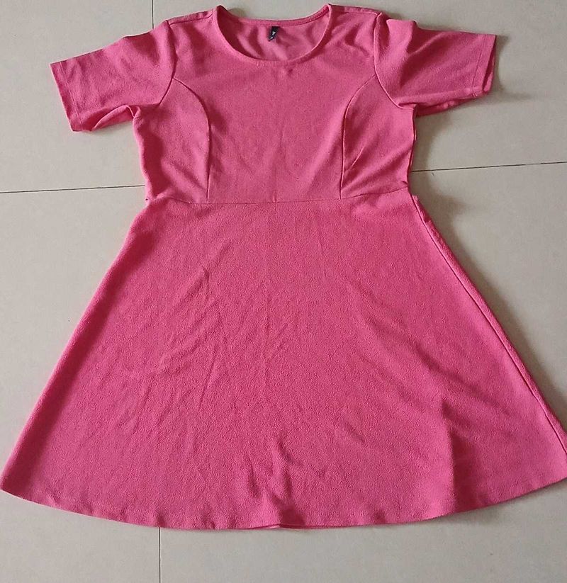 Pink Fit &amp; Flare Mini Dress