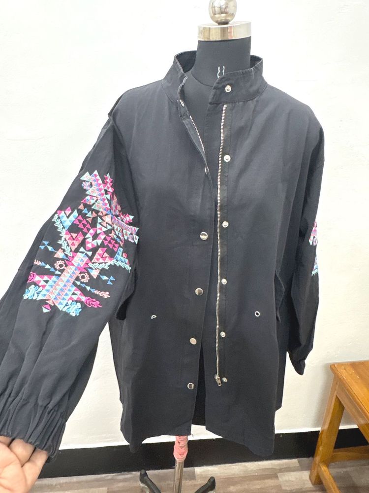 Embroidered Black Jacket
