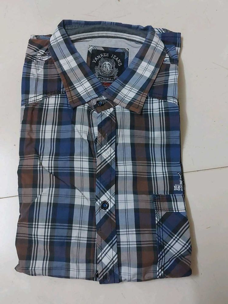 Blue Check Shirt 44 Size