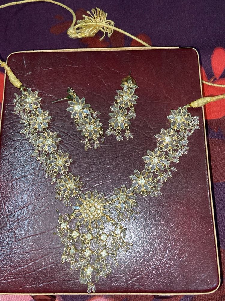 Silver golden necklace