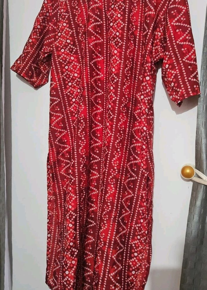 Red Rajasthan Kurti