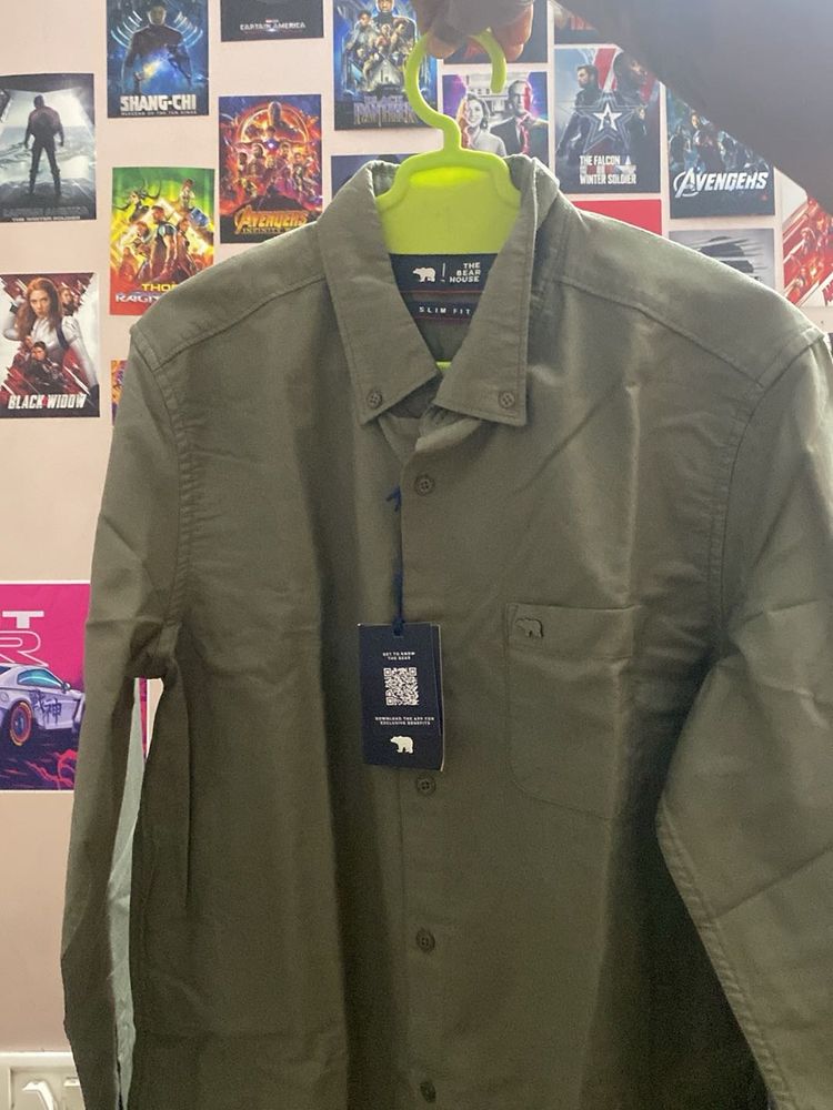 Olive Green Shirt with Tags