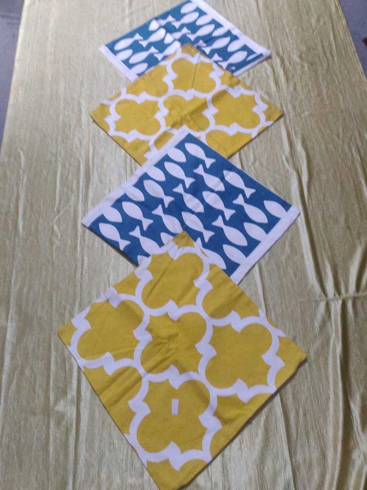 4 Gaddi Covers In Cotten With Chain Stitched🇻🇦