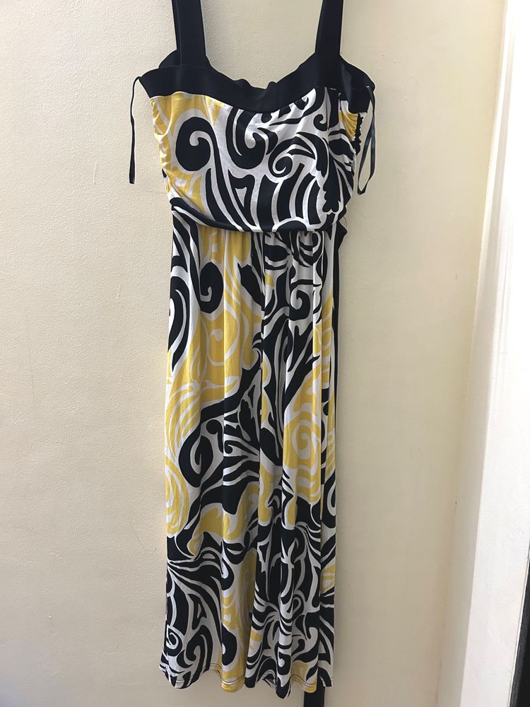 Abstract Print Maxi Dress