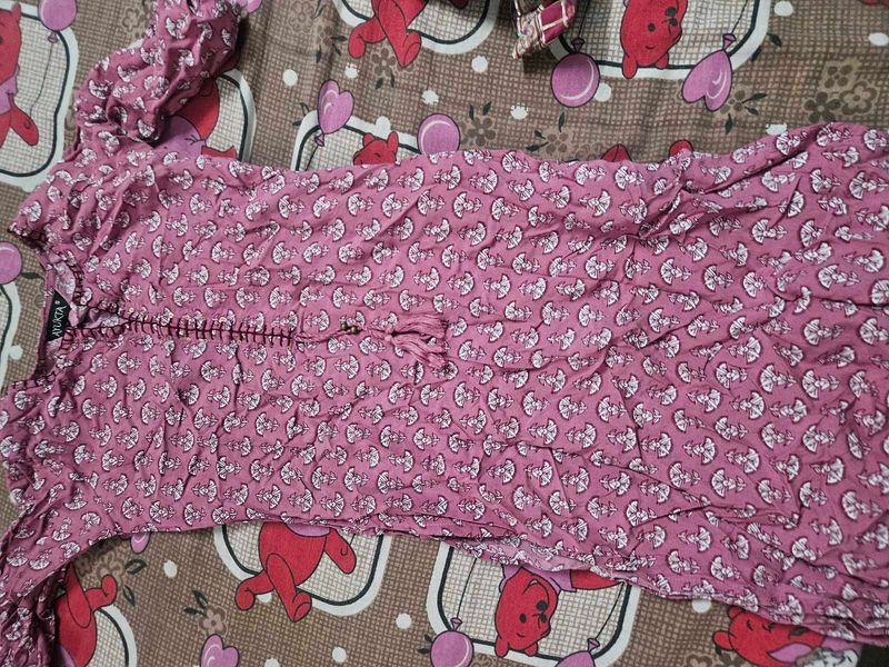Pink Printed Kurta