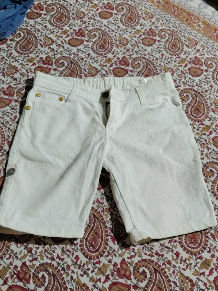 White Denim Shorts