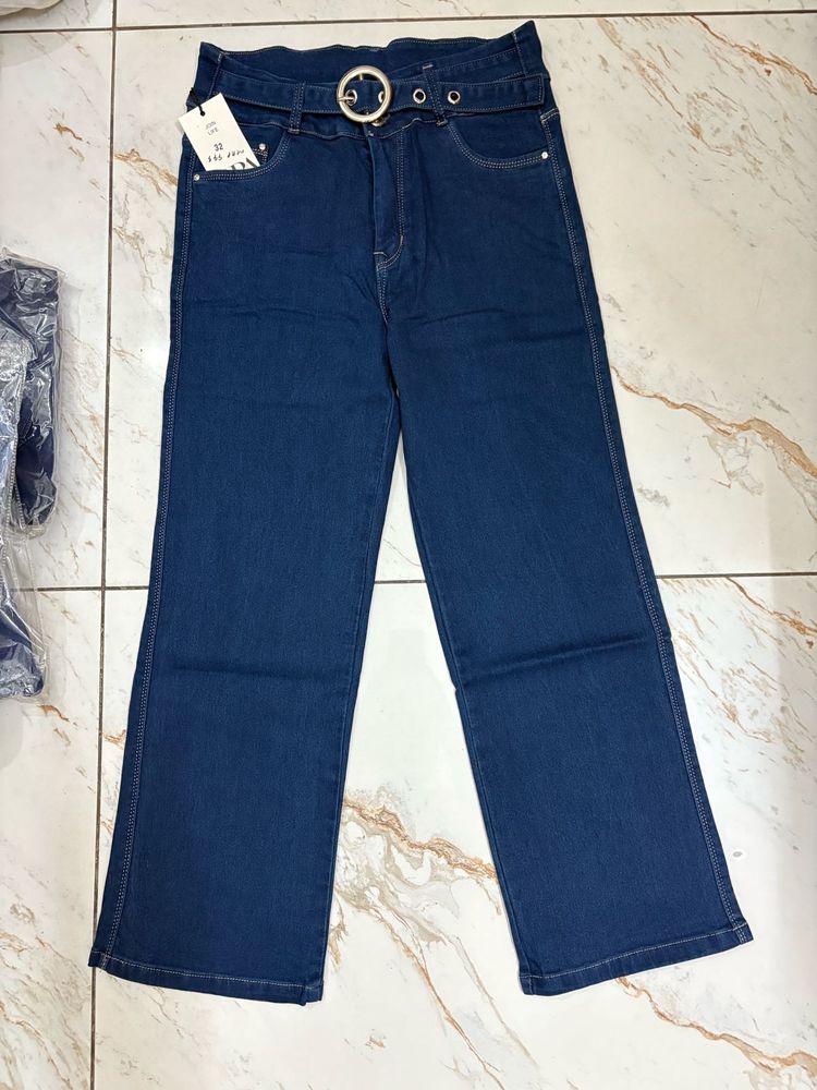 Belted Wide Leg Jeans