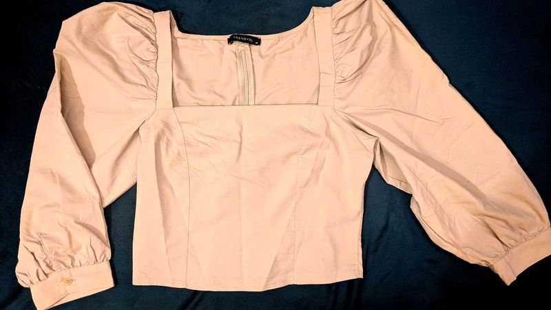 myntra corset type top square neck with back zip