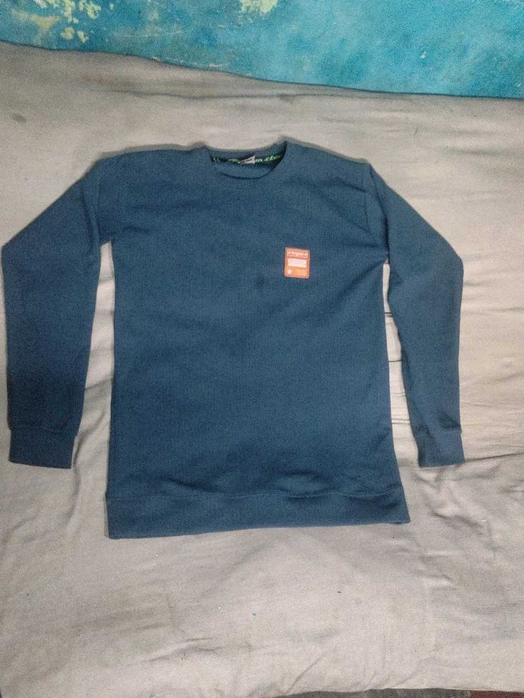 Blue Full Sleeve Cotton T-Shirt