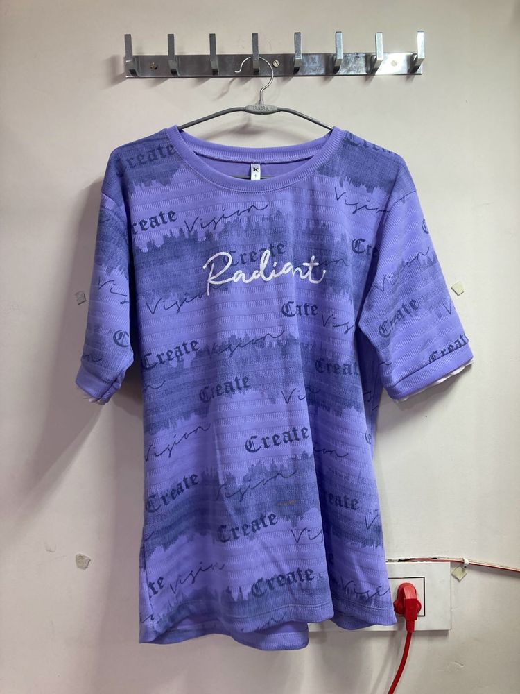 Purple &#34;Radiant&#34; And Green “Groovy” Graphic Tee