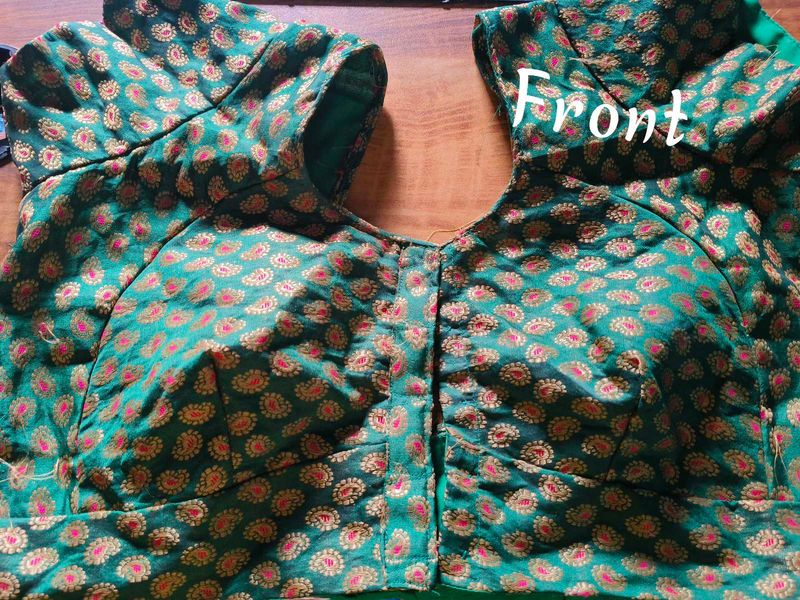 Green Paisley Blouse With Astar Attached