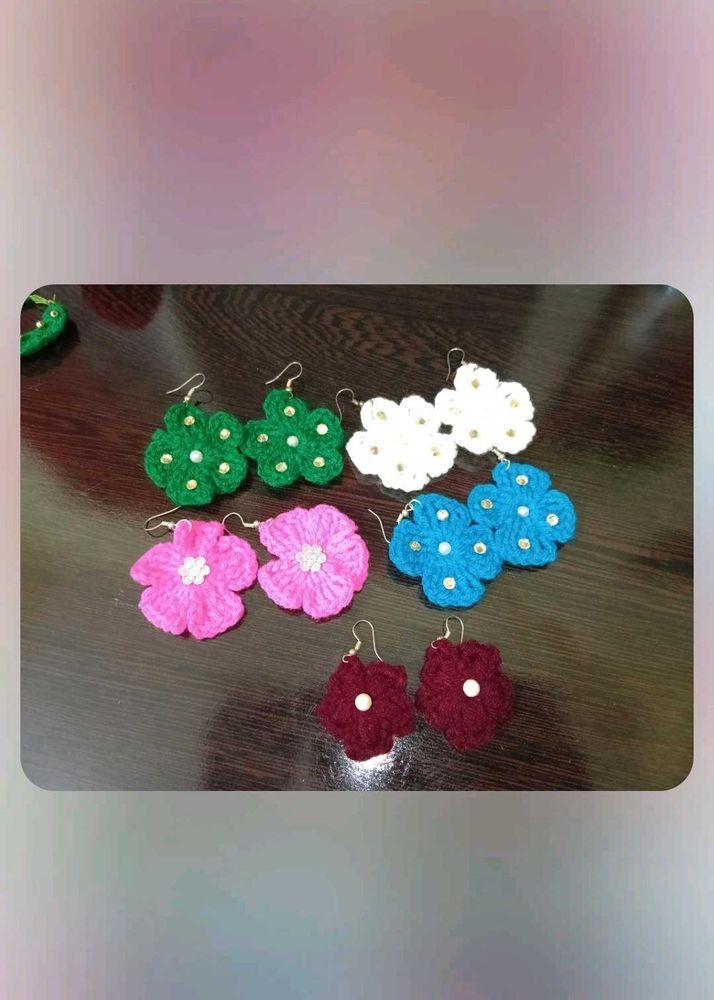 Cute Crochet Flower Earrings