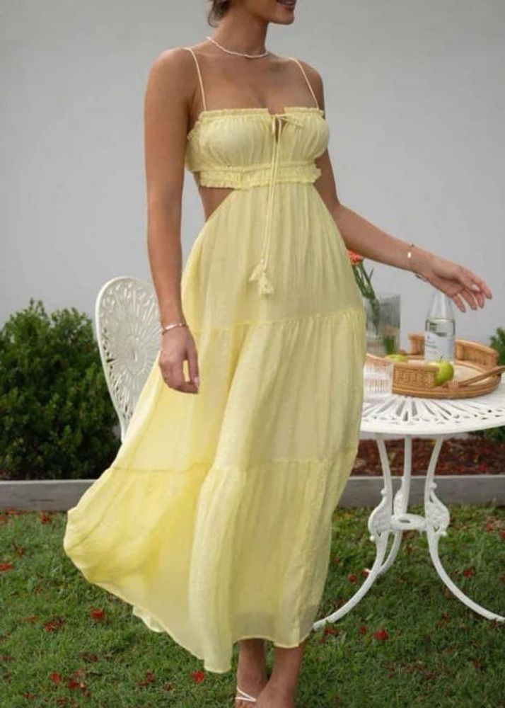 Yellow Cutout Maxi Dress