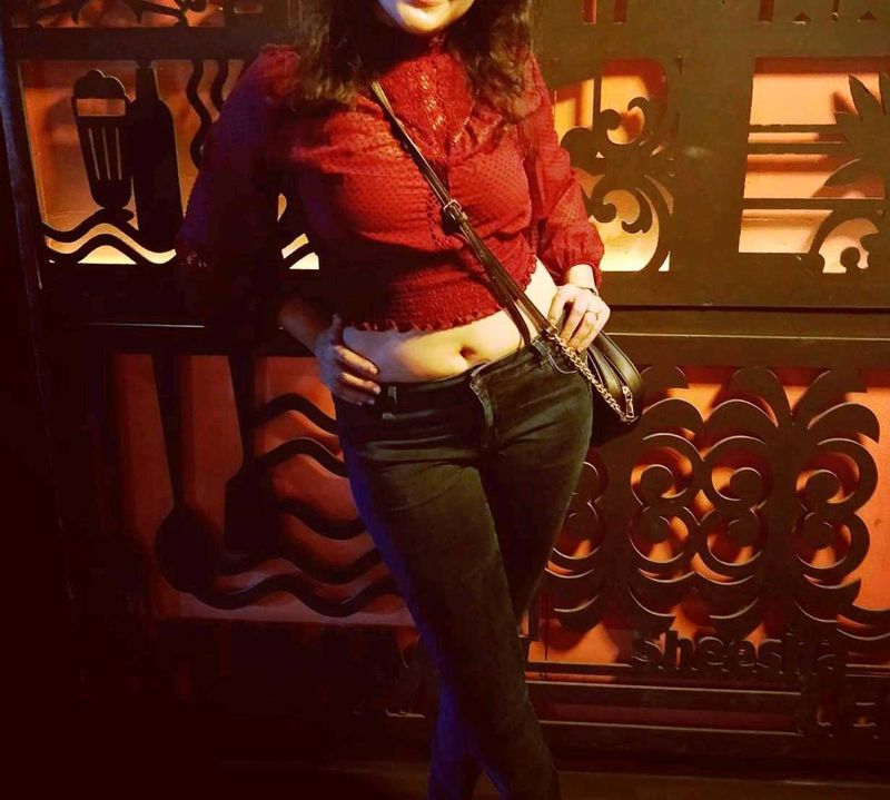 ZARA Stylish Maroon Sheer Top