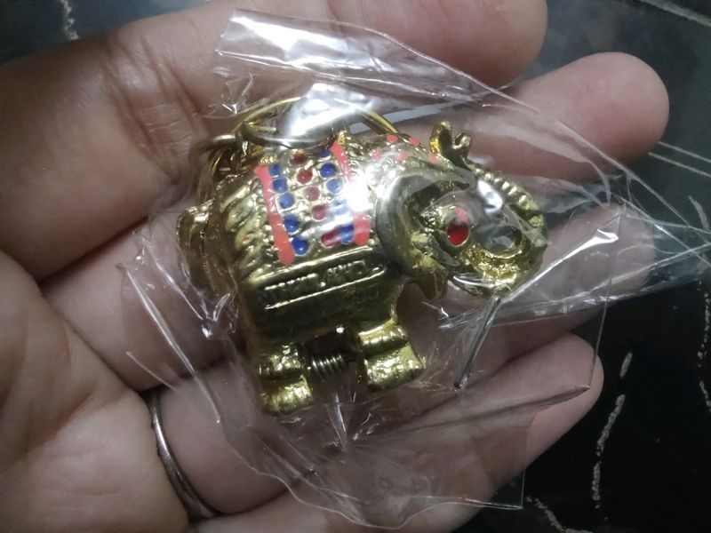 2 Thailand Jeweled Elephant Keychain