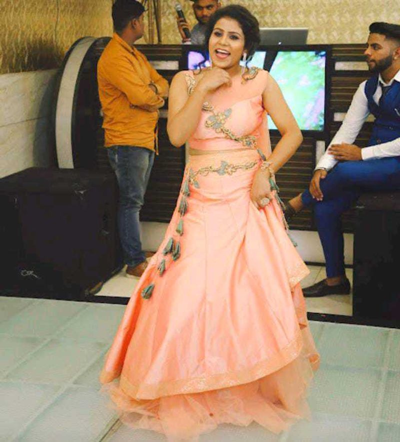 Crop Designer Lehenga Gown