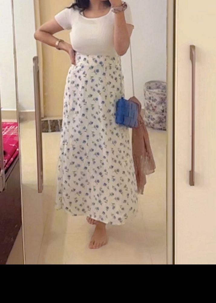 BerryLush-Chic Blue A-Line Skirt