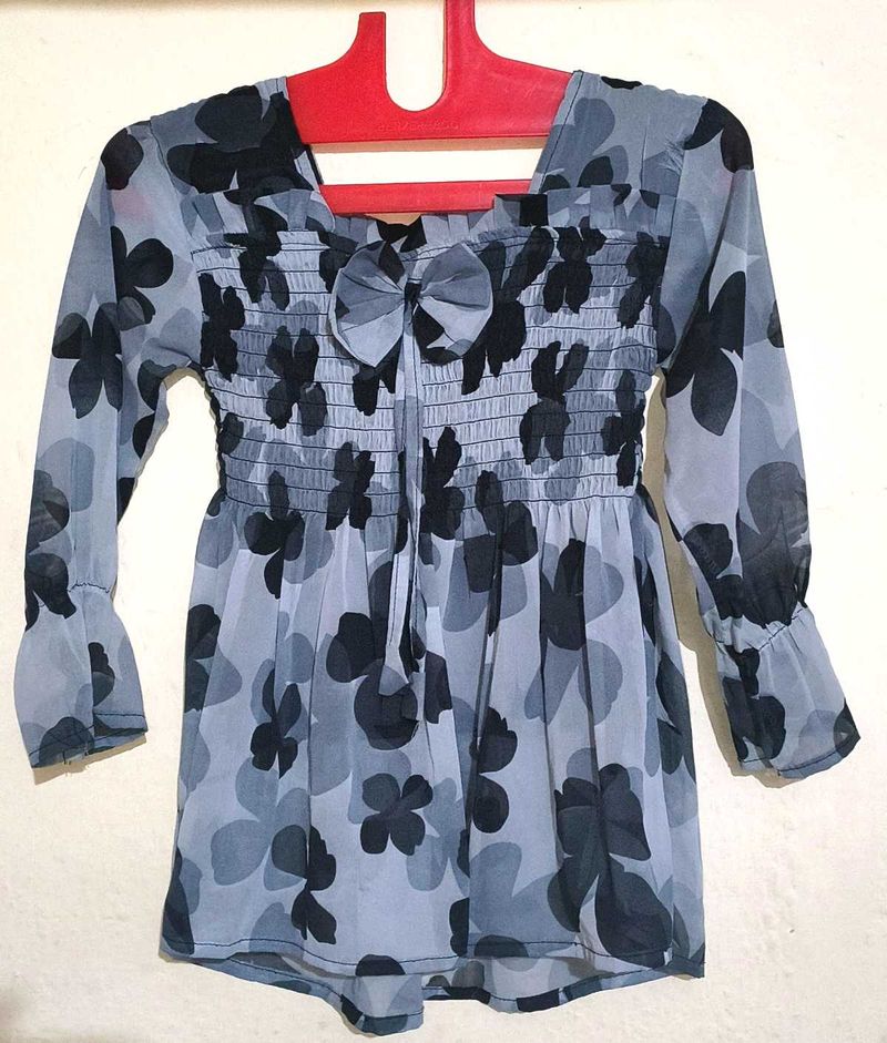 Floral Print Girls Top