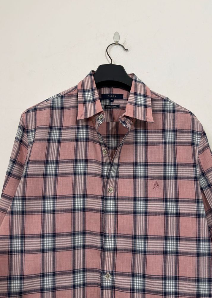Pink Plaid Cotton Shirt