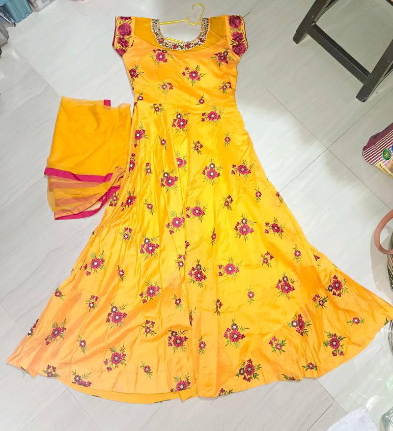 Yellow Anarkali Dress