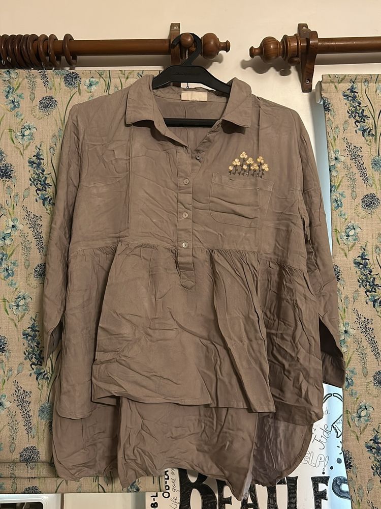 Brown High Low Top