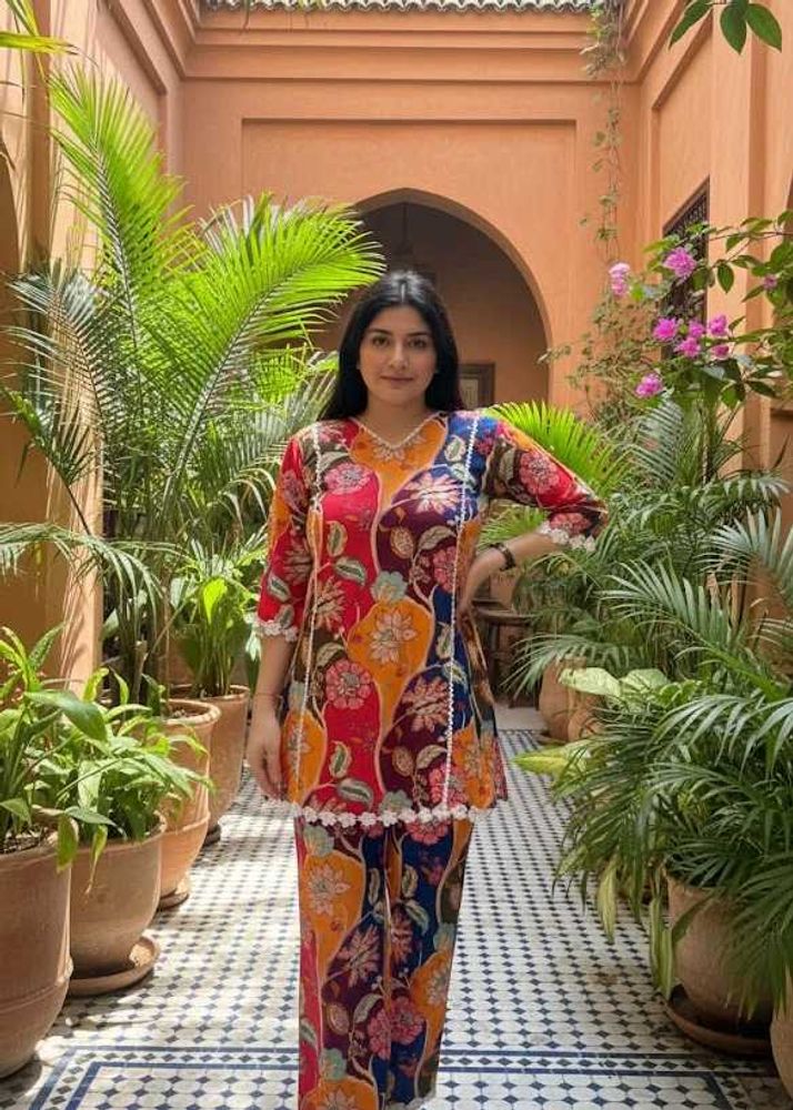 vibrant lace co-ord Set