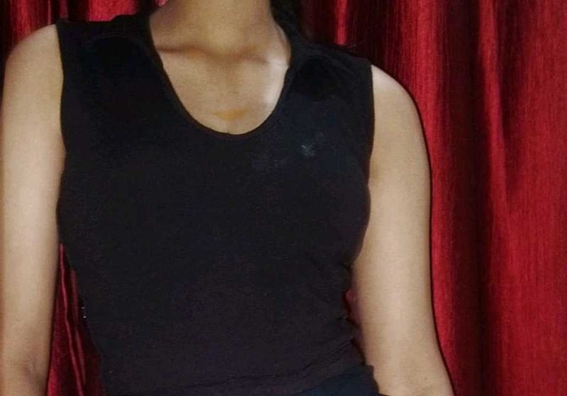 Black Sleeveless Tank Top