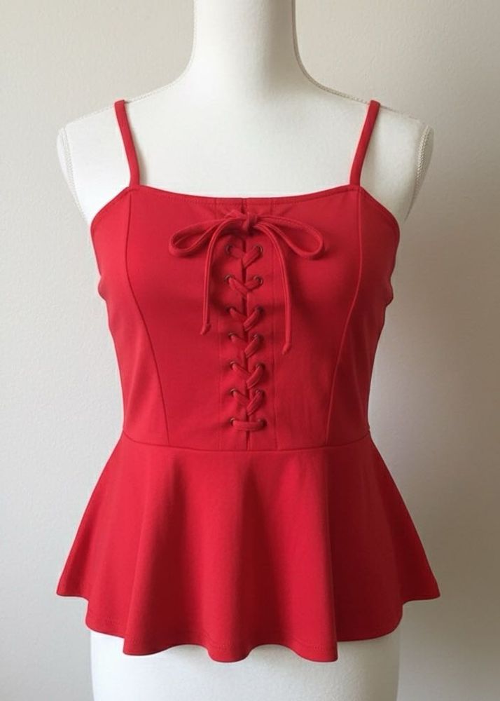 Red Peplum Tank Top