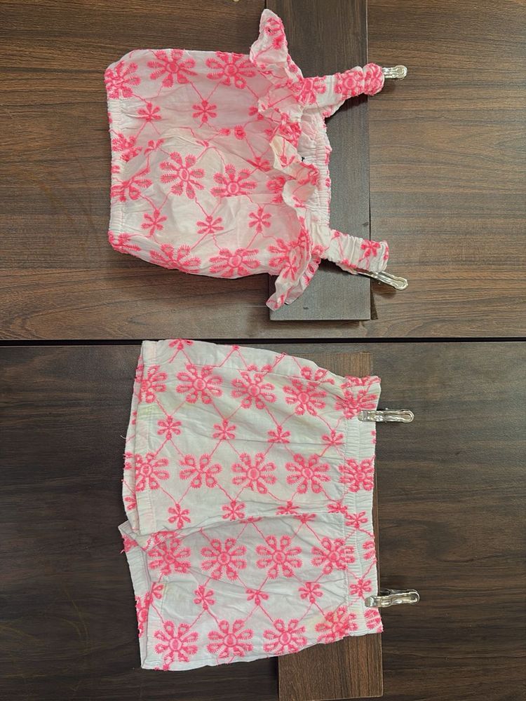 Cute Floral Baby Outfit full embroidery