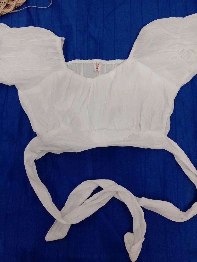 A White Crop Top