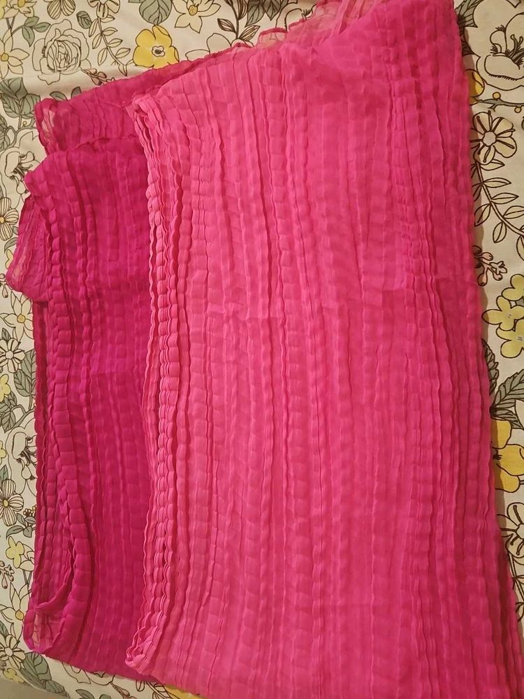Pink Crinkle Dupatta