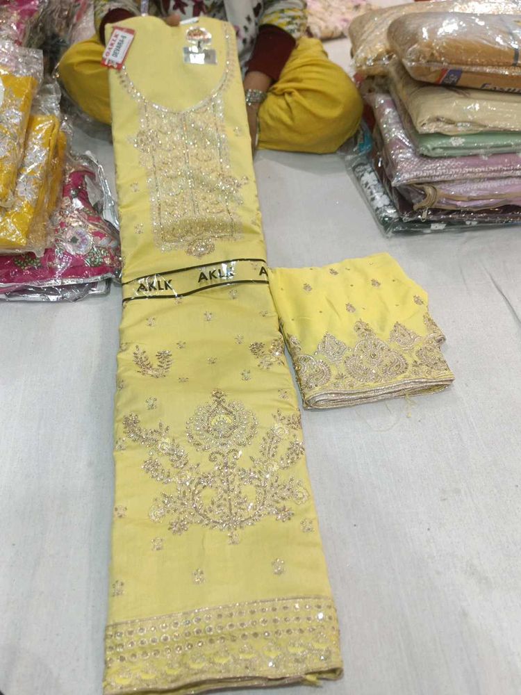 AKLK Dress Material - Festive Yellow