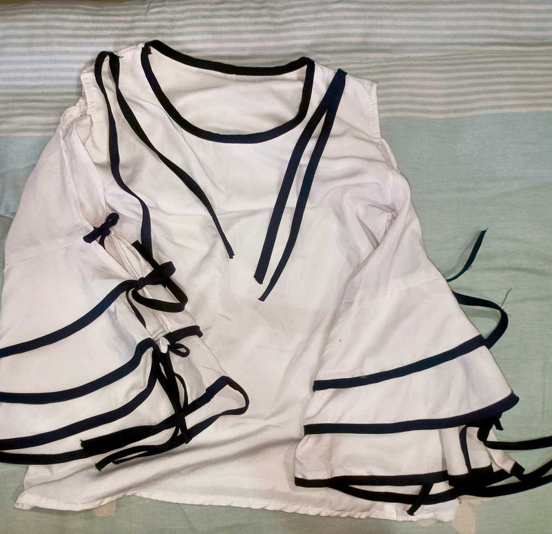 Stylish White Cold Shoulder Top