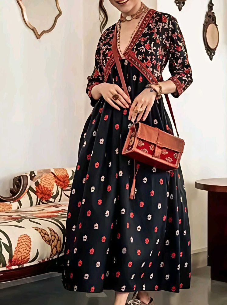 Elegant Floral Print Dress