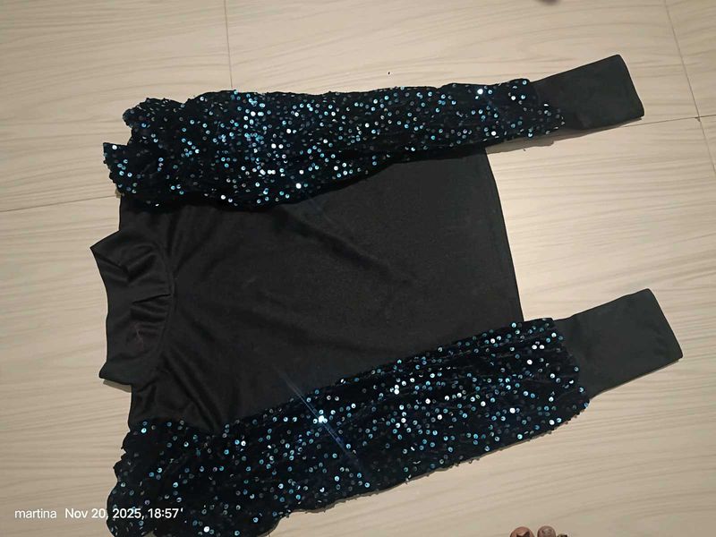 Black Sequin Top