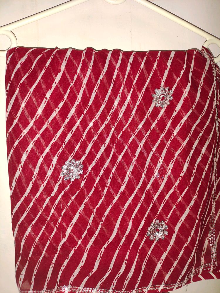 Leheriya Maroon Saree