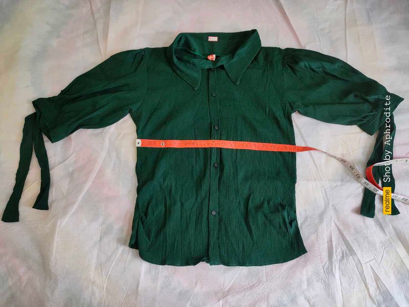 Green Puff Sleeve Top