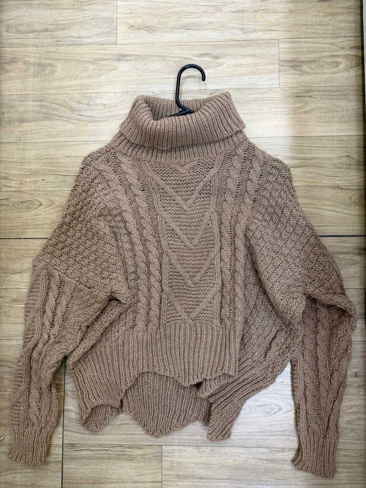 Coffee Cozy Knit Turtleneck - Free Size