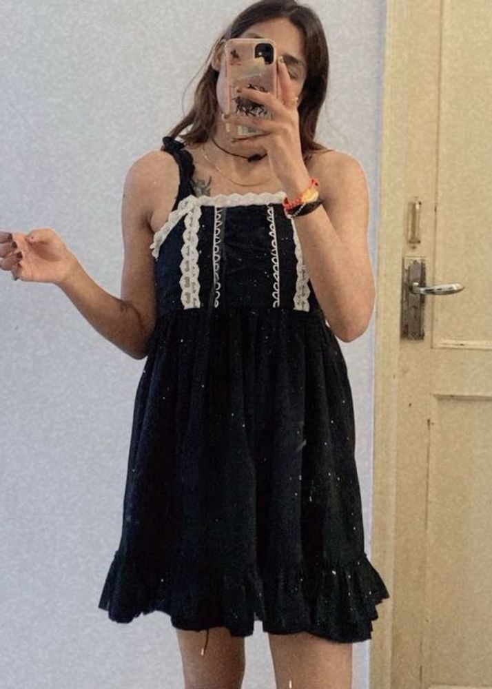 Highly Branded Black Lace Dress