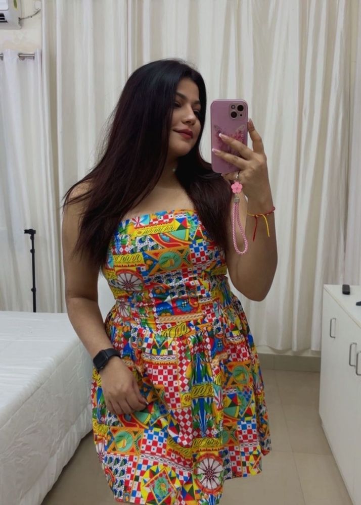 Colorful Strapless Mini Dress
