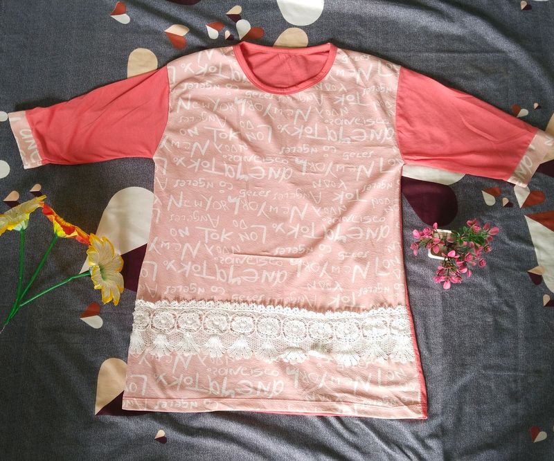 Peach Colour Long Top (Night Wear)