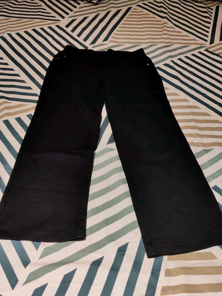 Girls Black Wide Leg Pants