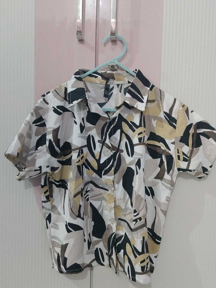Leaf Print women Shirt