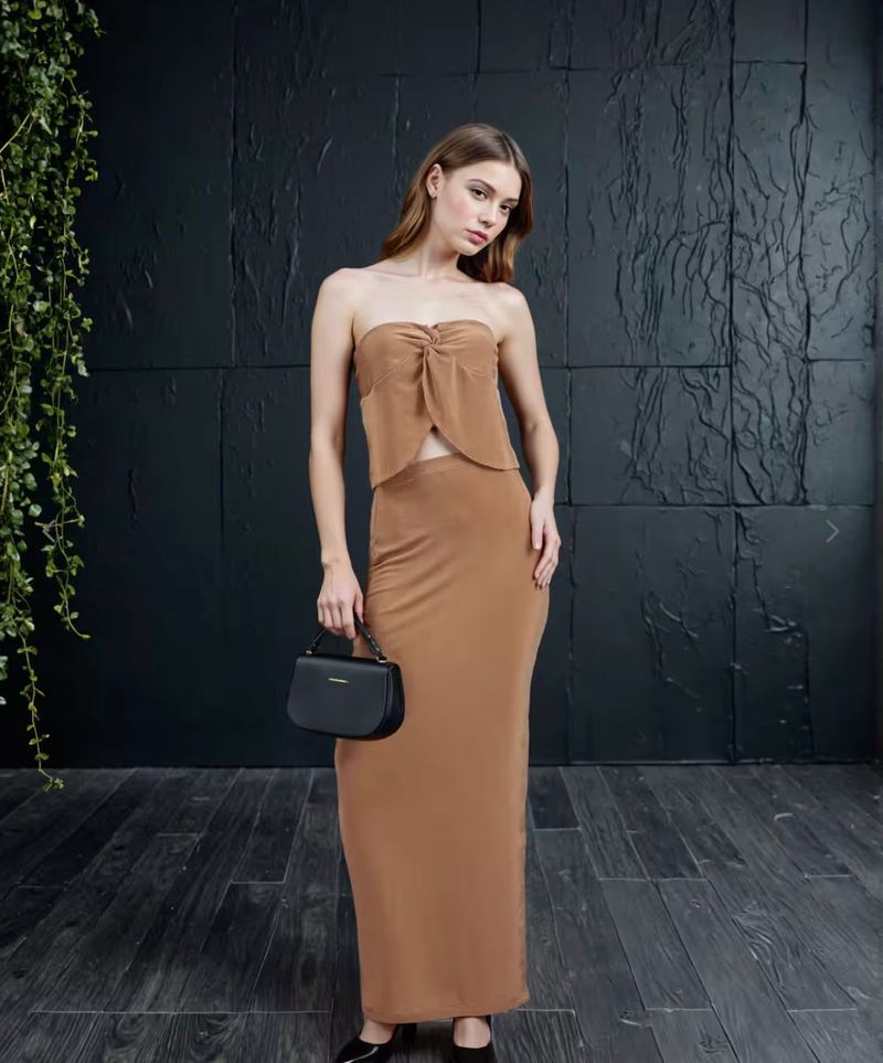 shein Tan Two-Piece Set