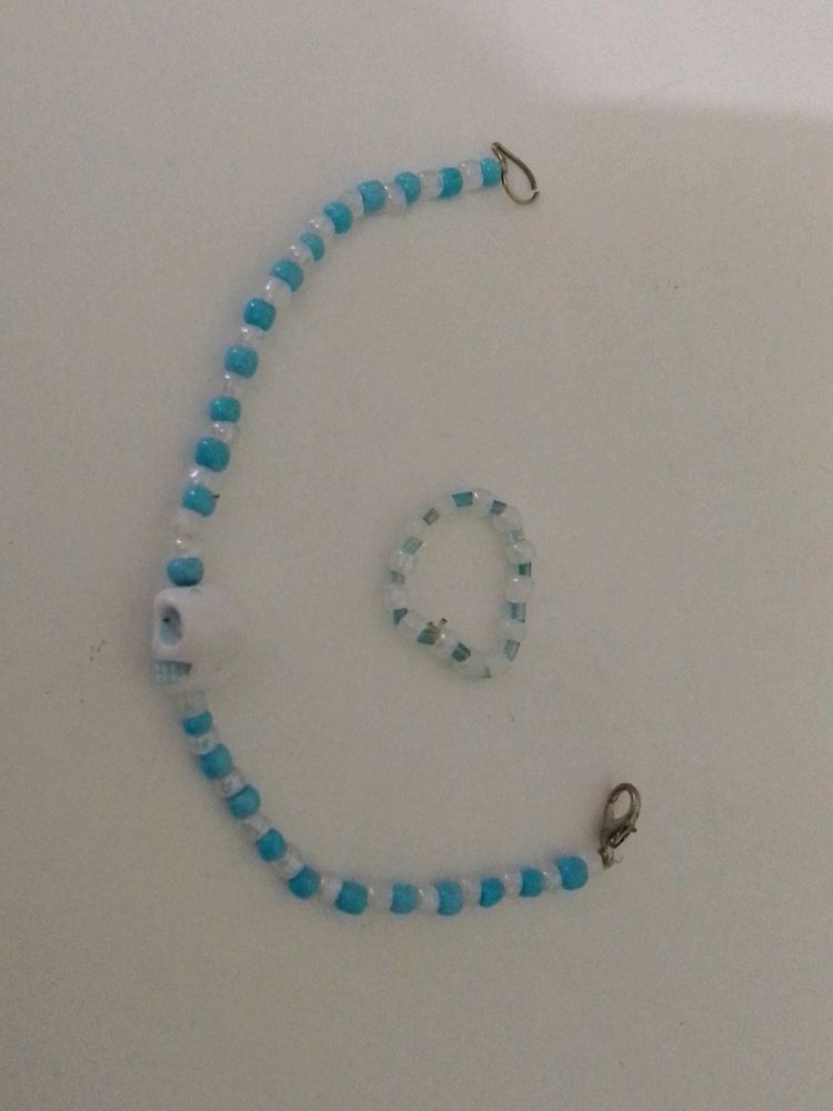 GOTHIC BLUE BRACELET &amp; RING Set