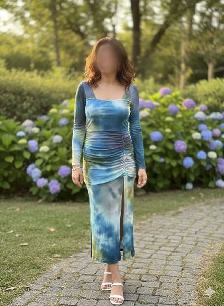 Tie-Dye Bodycon Maxi Dress