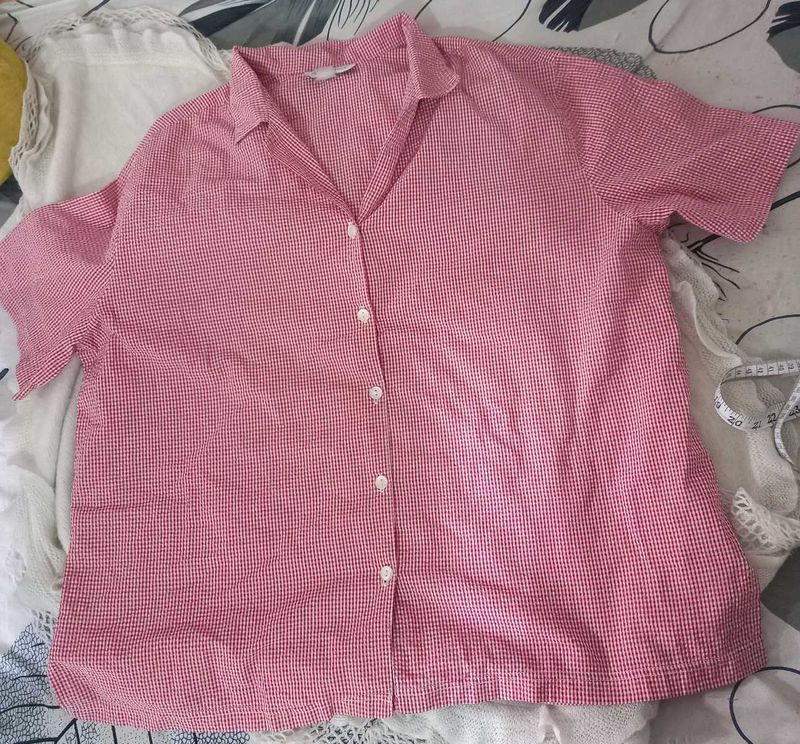 A Red-white Pajama Shirt